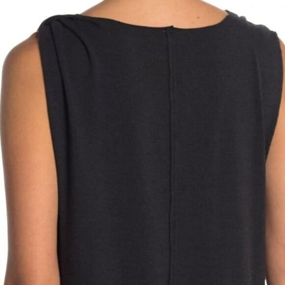 Free People Movement Tee ✦ Black Twist Shoulder Top ✦ Soft Flowy Cotton Blend S - Picture 5 of 6